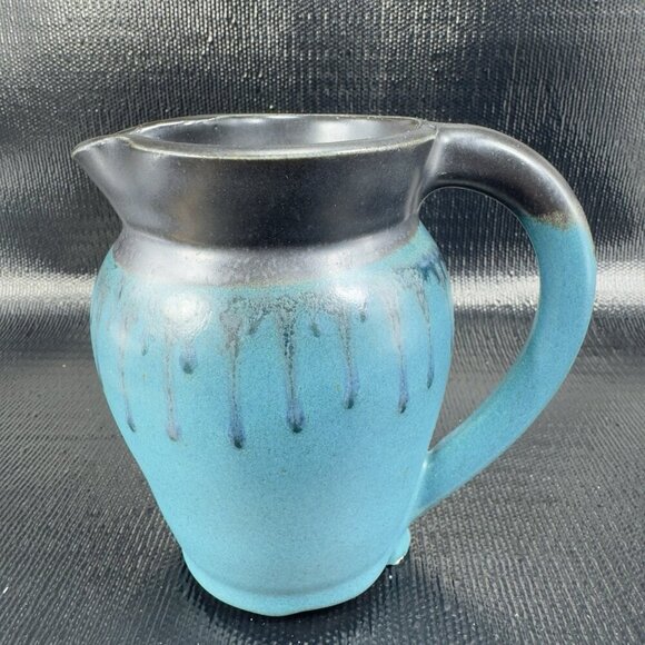 1999 Hand Made Studio Pottery Pitcher Jug Carafe Artist Signed Drip Glaze VTG - Picture 9 of 12